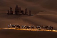 Framed Castle And Camels