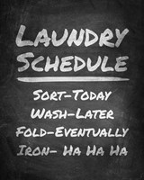 Framed Laundry Schedule Chalkboard
