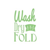 Framed Wash Dry And Fold Green Text