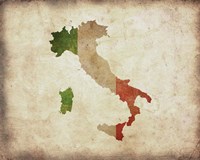 Framed Map with Flag Overlay Italy