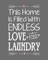 Framed Endless Love and Laundry - Gray