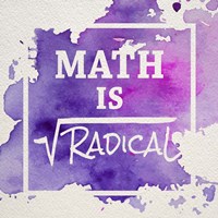 Framed Math Is Radical Watercolor Splash Purple