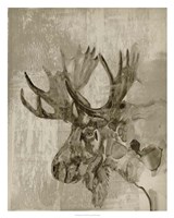 Framed Sepia Moose