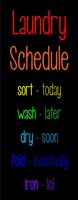 Framed Laundry Schedule  - Rainbow