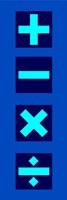 Framed Math Symbols Wall Scroll - Blue