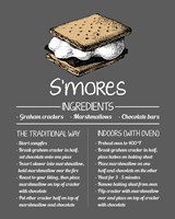 Framed S'mores Recipe Gray Background