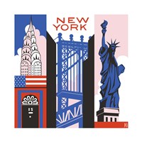 Framed 'New York Print' border=