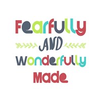Framed Fearfully and Wonderfully Made - Red and Blue