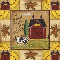 Framed 'Barn Filled With Peace 1' border=