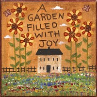 Framed 'Garden Filled With Joy' border=