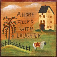 Framed 'Home Filled With Laughter' border=