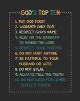 Framed God's Top Ten Stitch Border - Orange