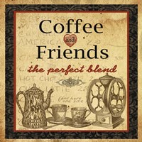 Framed 'Coffee and Friends' border=