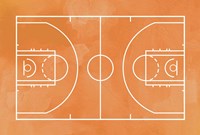 Framed Basketball Court Orange Paint Background