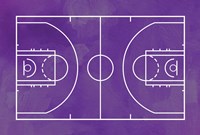 Framed Basketball Court Purple Paint Background