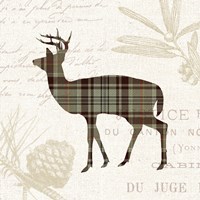 Framed 'Plaid Lodge II Tan' border=