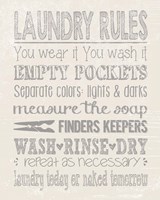 Framed Laundry Rules on Whiate