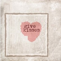 Framed 'Give Kisses' border=