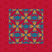 Framed 'Lotus Tile Colored II' border=