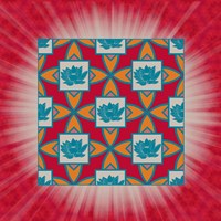 Framed 'Lotus Tile Colored' border=