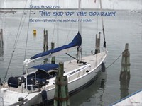 Framed Blue Sail Boat