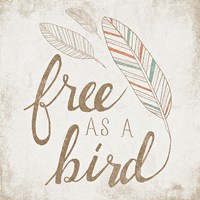 Framed 'Free as a Bird Beige' border=