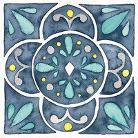 Framed Garden Getaway Tile VII Blue