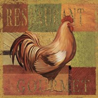 Framed 'Gourmet Rooster II' border=