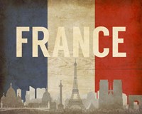Framed Paris, France - Flags and Skyline