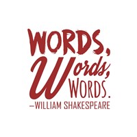 Framed Words Words Words Shakespeare Red