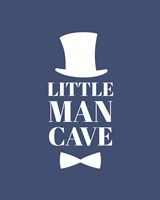 Framed Little Man Cave Top Hat and Bow Tie - Blue