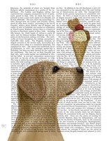 Framed Yellow Labrador Ice Cream