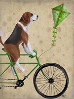 Framed Beagle on Bicycle