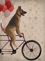 Framed German Shepherd on Bicycle