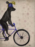 Framed Black Labrador on Bicycle