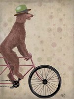Framed Poodle on Bicycle, Brown
