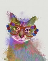 Framed Rainbow Splash Cat 1