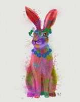 Framed Rainbow Splash Rabbit 2, Full