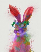 Framed Rainbow Splash Rabbit 2, Portrait