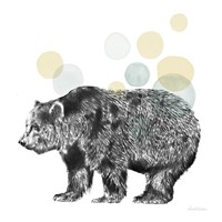 Framed 'Sketchbook Lodge Bear Neutral' border=