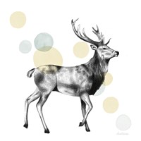 Framed 'Sketchbook Lodge Stag Neutral' border=