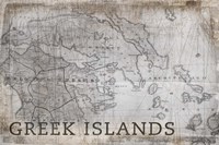 Framed Greek Islands Map White