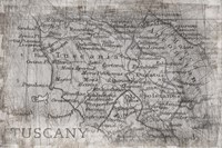Framed Tuscany Map White