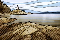 Framed Graphic Lighthouse