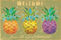 Framed Island Time Pineapples Welcome