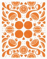 Framed Retro Orange Otomi Monotone