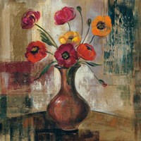 Framed 'Poppies in a Copper Vase II' border=