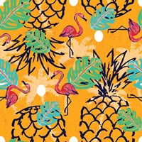 Framed Tropical Pineapple Pattern