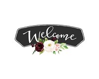 Framed Welcome Burgundy Blush