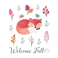 Framed Welcome Fall Fox